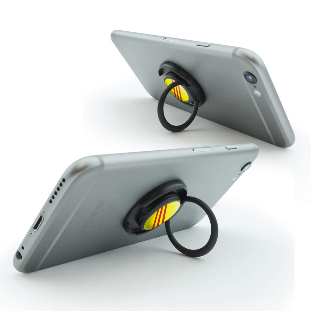 South Vietnam Flag Phone Ring Holder - 360° Rotating Finger Grip Stand for Smartphones - Perfect for Selfies, Videos, and Hands-Free Viewing