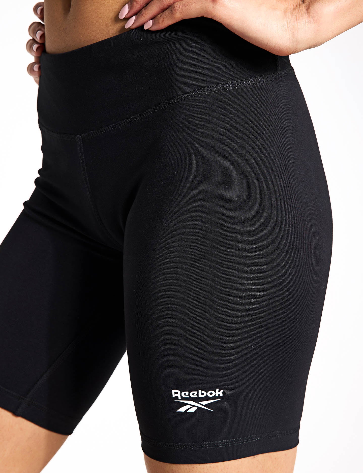 Identity Small Logo Cotton Bike Shorts - Black | Comfortable & Stylish Workout Shorts for Cycling, Running & Gym | Perfect for Active Lifestyles