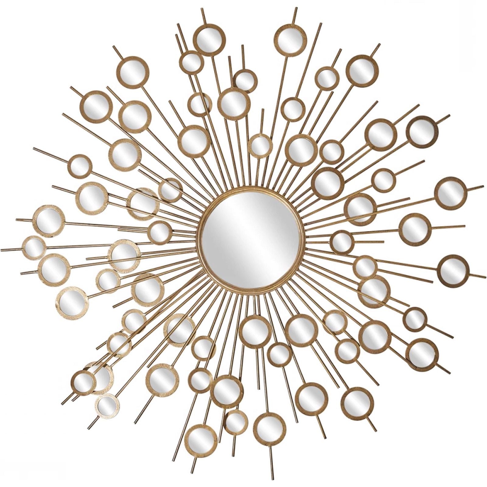Criterion Star Burst Aster Gold Round Mirror - Elegant Home Decor for Living Room, Bedroom, or Entryway