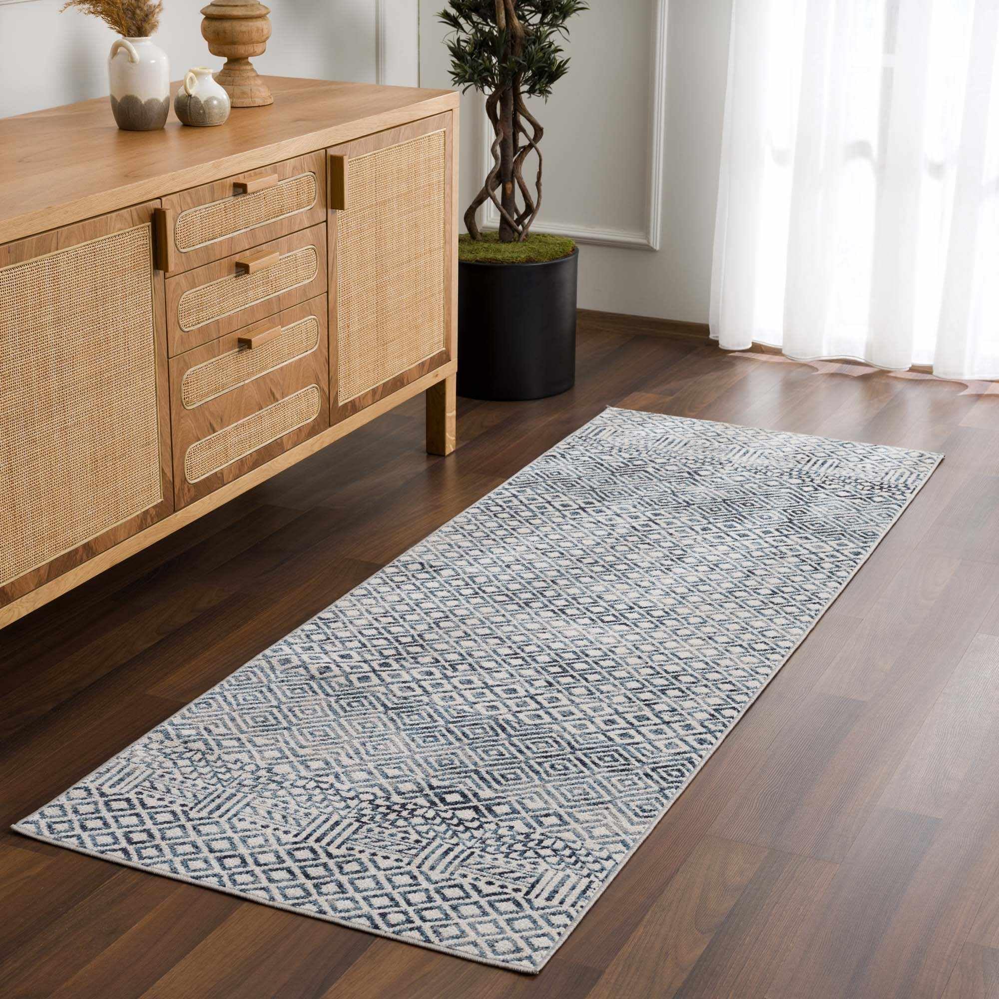 Hauteloom Askeaton Machine Washable Area Rug - Blue & Gray - 5'3