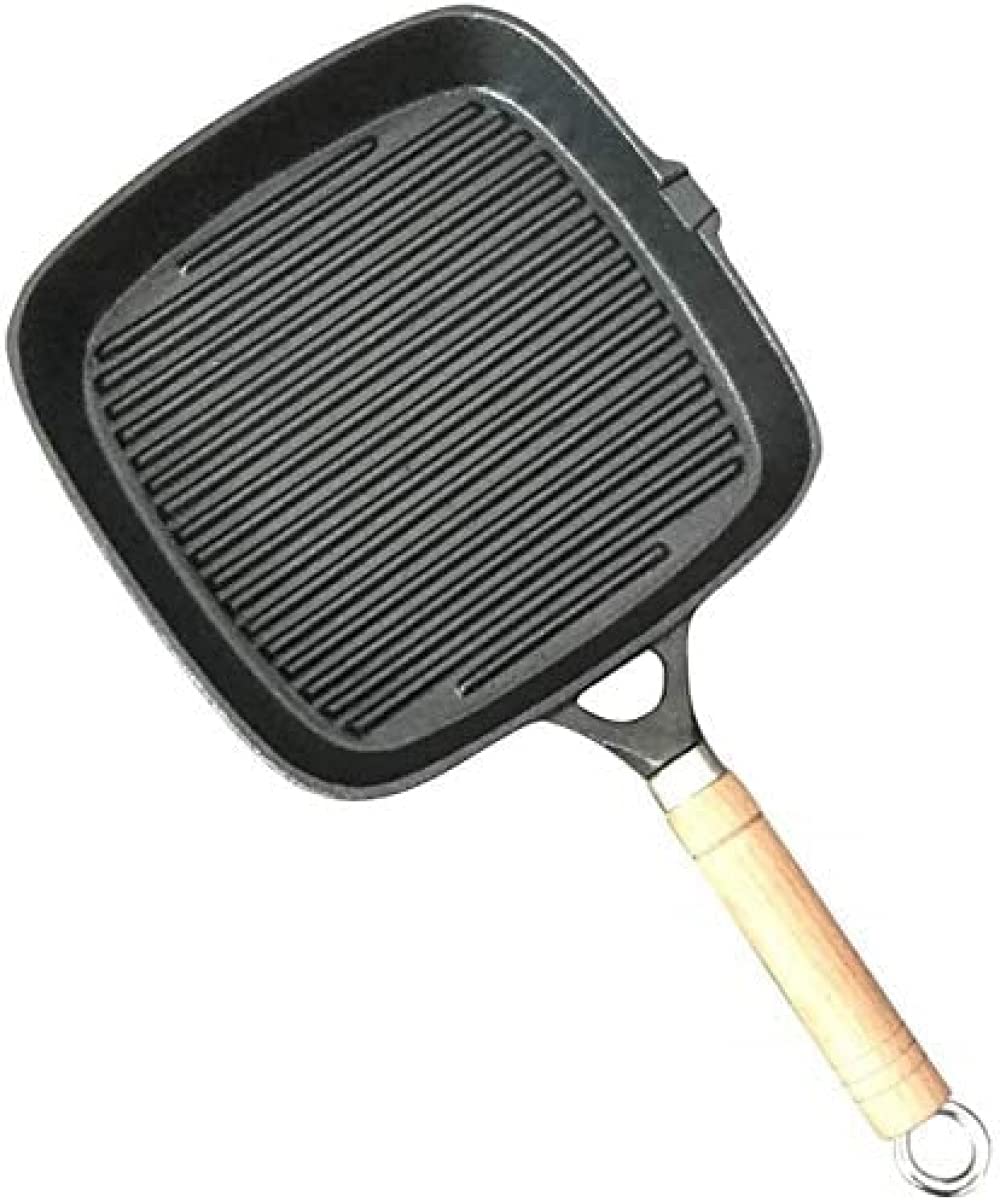 Premium Square Cast Iron Grill Pan - Heavy Duty Non-Stick Frying Pan for Gas, Induction & Electric Stoves - Perfect for Indoor Grilling, Searing Steaks & Making Paninis