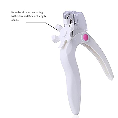 KIRA Professional Acrylic Nail Clipper - Adjustable Stainless Steel Gel Nail Tip Cutter with U-Shaped Blade - False Nail Trimmer for Manicure & Nail Art (White) - Perfect for Salon, Home Use & DIY Nail Extensions