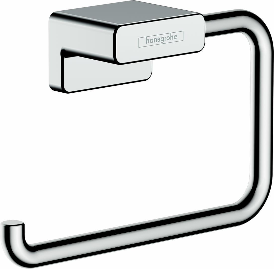 Hansgrohe 41771000 Chrome AddStoris Toilet Paper Holder - Modern Bathroom Tissue Roll Stand for Home, Hotel & Office Use