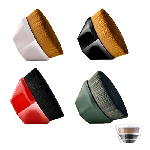 4Pcs Flat Top Kabuki Makeup Brushes for Liquid & Cream Foundation - Perfect for Blending & Travel