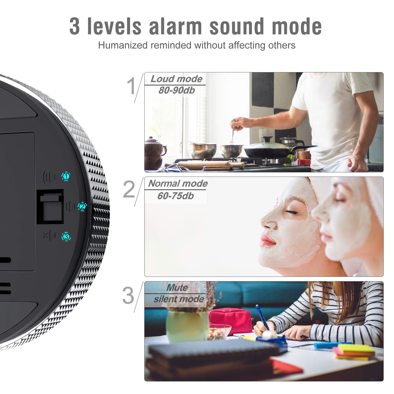 Digital Magnetic Timer for Kitchen Cooking, Shower, Study - LED Countdown Stopwatch with Alarm Clock | Perfect for Baking, Workouts & Time Management