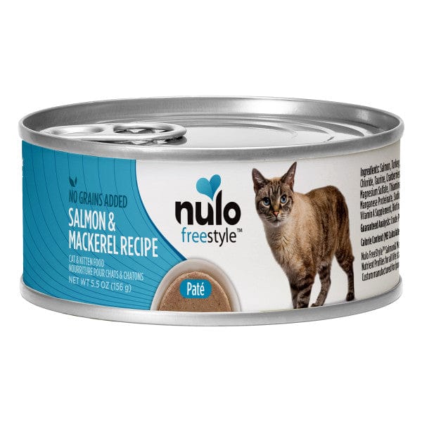 Nulo Freestyle Grain-Free Salmon & Mackerel Recipe Canned Cat Food - 5.5oz Can, High-Protein Wet Cat Food for Adult & Senior Cats - Perfect for Weight Management & Sensitive Stomachs