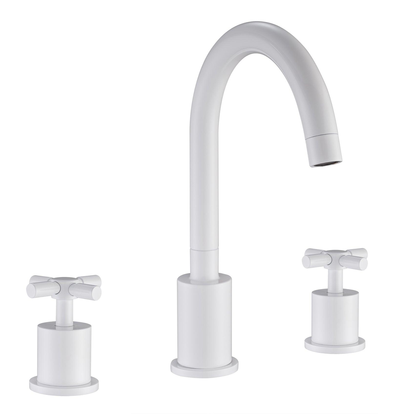 Prima 3 Series White Bathroom Faucet - Modern Single Handle Waterfall Bathroom Sink Faucet with Pop-Up Drain for Bathroom Vanity, Powder Room & Guest Bathroom