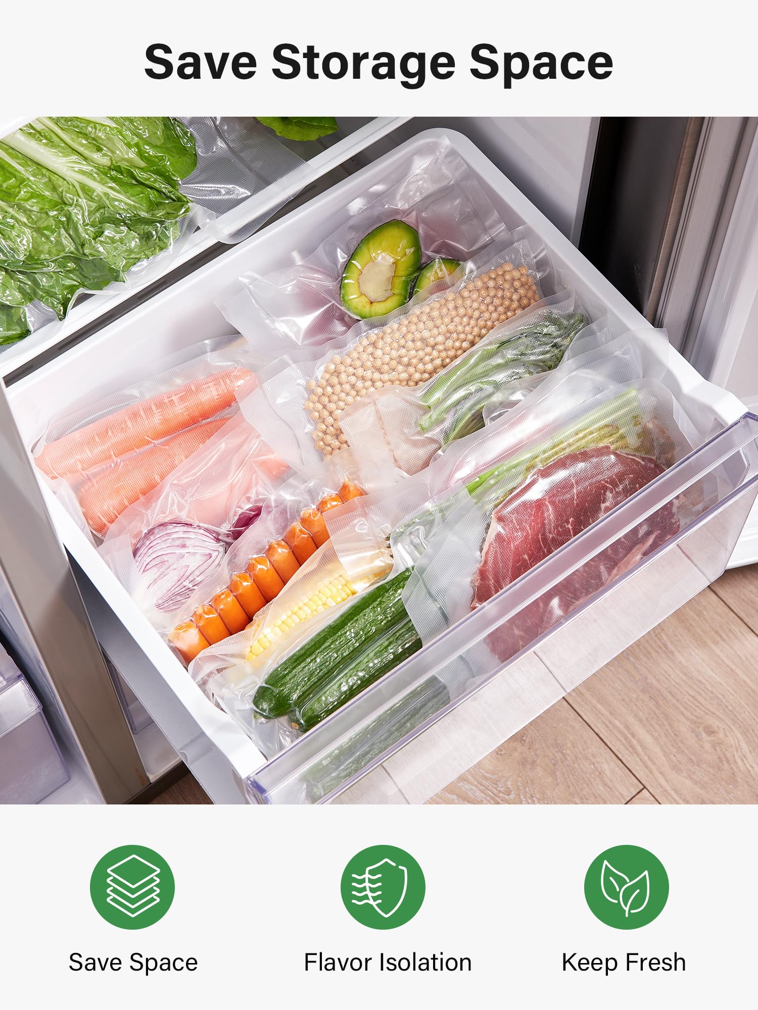 Kootek Vacuum Sealer Bags for Food Storage - 6 Rolls (3 Rolls 8