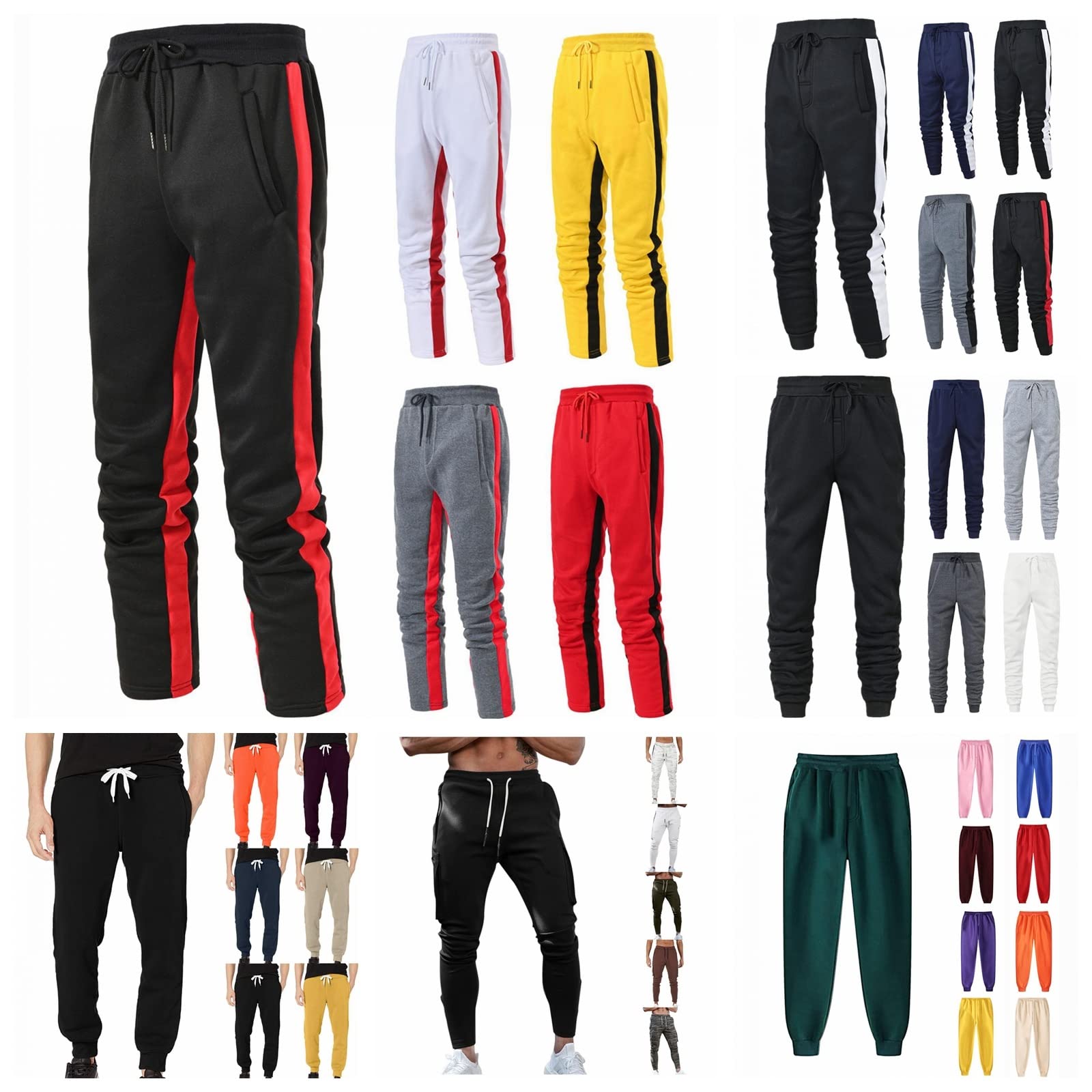 Men's Sweatpants with Pockets - Elastic Waist Jogger Pants for Running, Hiking & Lounge Wear - Comfortable Casual Pants for Outdoor, Gym & Home Relaxation