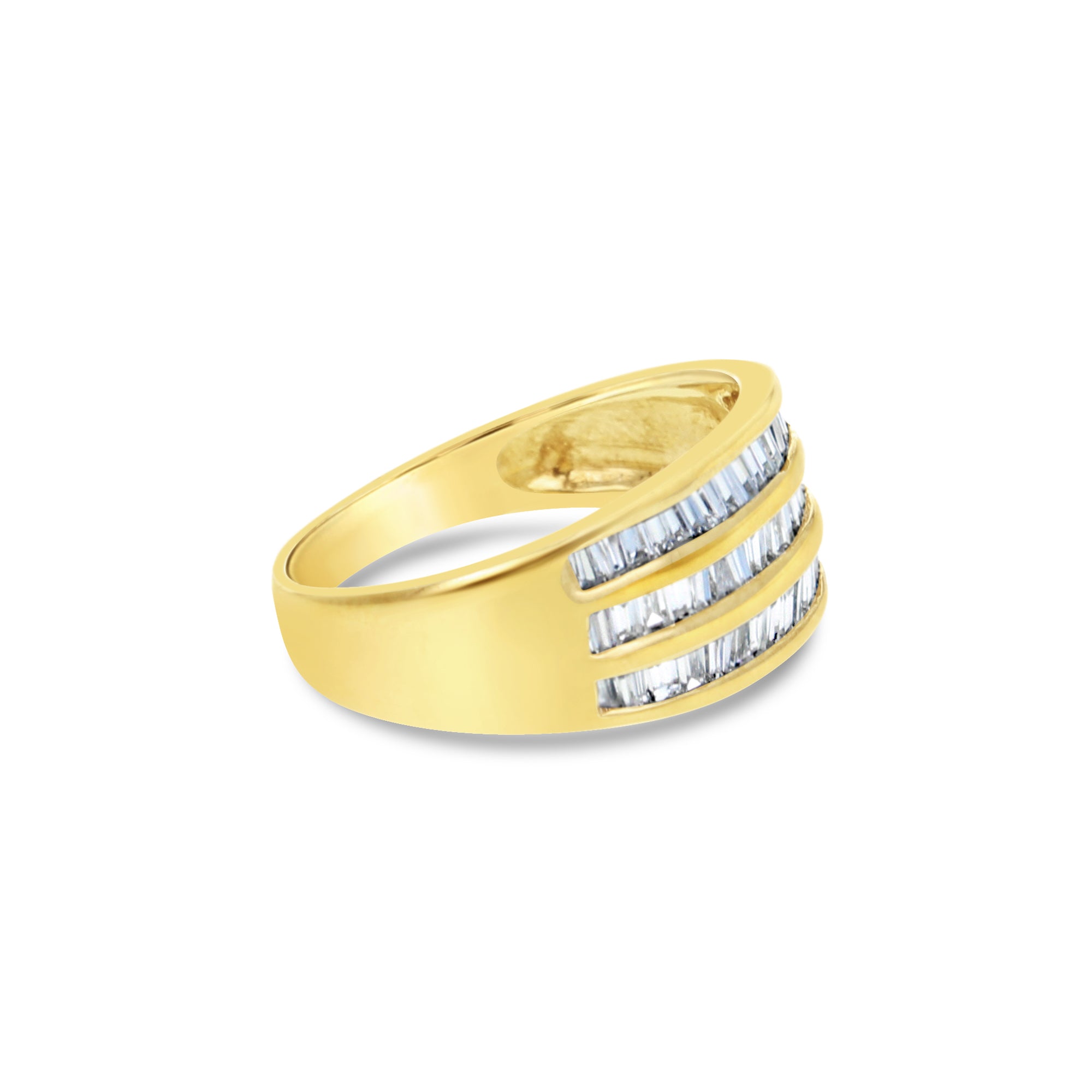 1.00cttw Baguette Diamond Wedding Band Ring - 14K Yellow Gold for Women, Bridal Jewelry, Anniversary Gift, Engagement Ring, Stackable Band for Everyday Wear