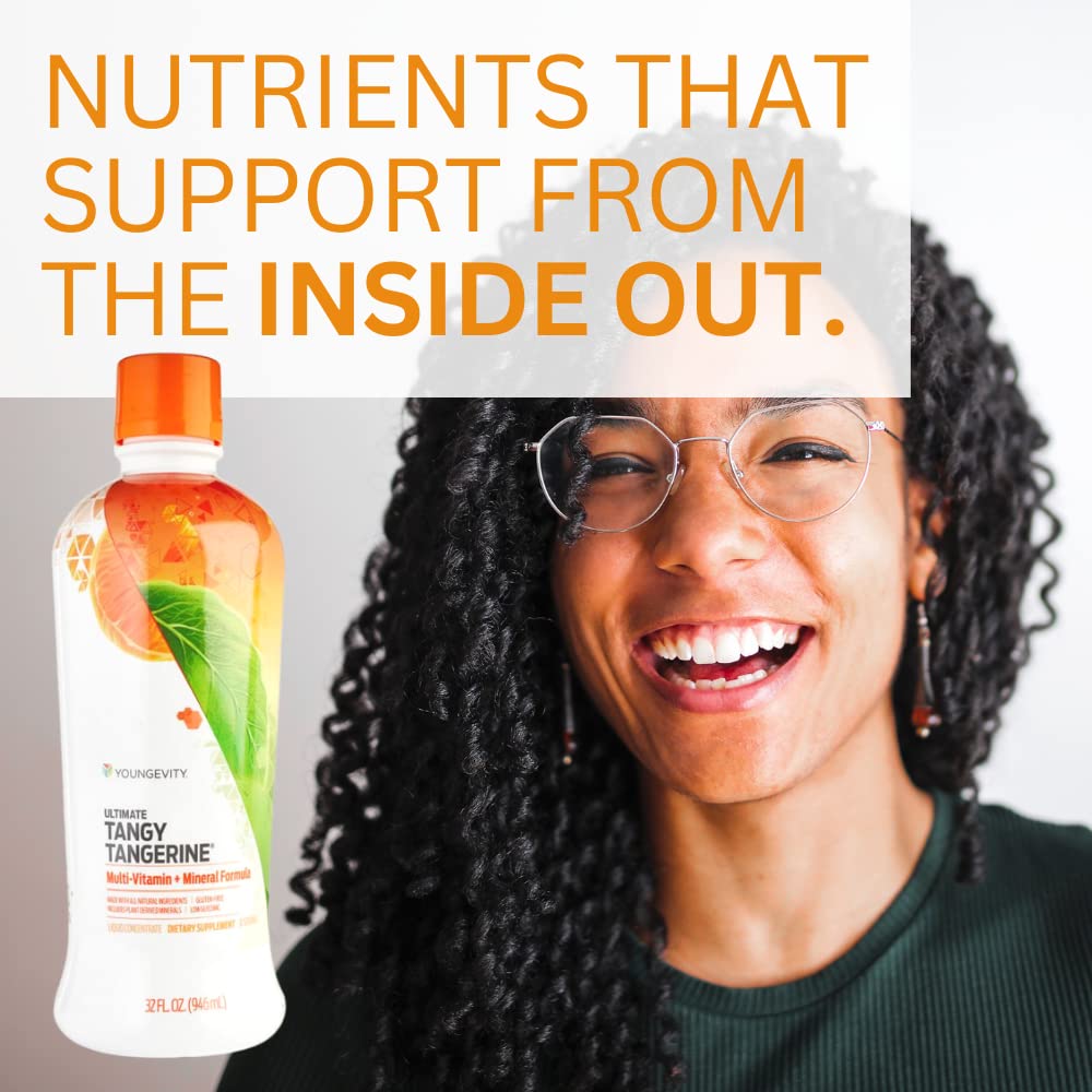Youngevity Majestic Earth Ultimate Tangy Tangerine Liquid Multivitamin - 32 FL Oz Gluten-Free Nutritional Drink for Men & Women, Kids Daily Immune Support - Boost Energy & Health with Complete Vitamins | Perfect for Busy Professionals, Active Families & Immune System Maintenance