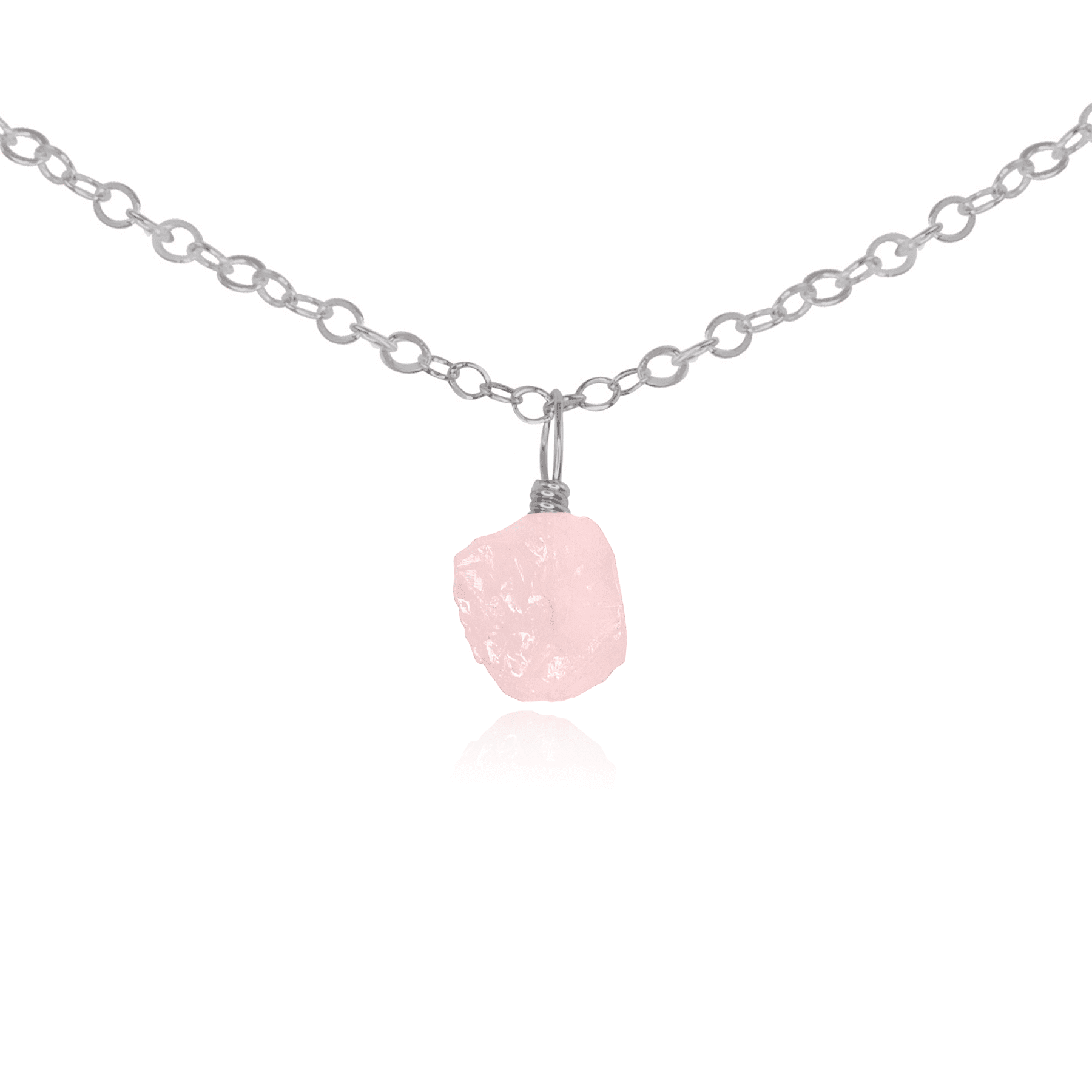 Natural Rose Quartz Pendant Necklace for Women - Tiny Rough Gemstone Choker for Healing, Love & Positive Energy | Perfect for Meditation, Yoga & Spiritual Gifts