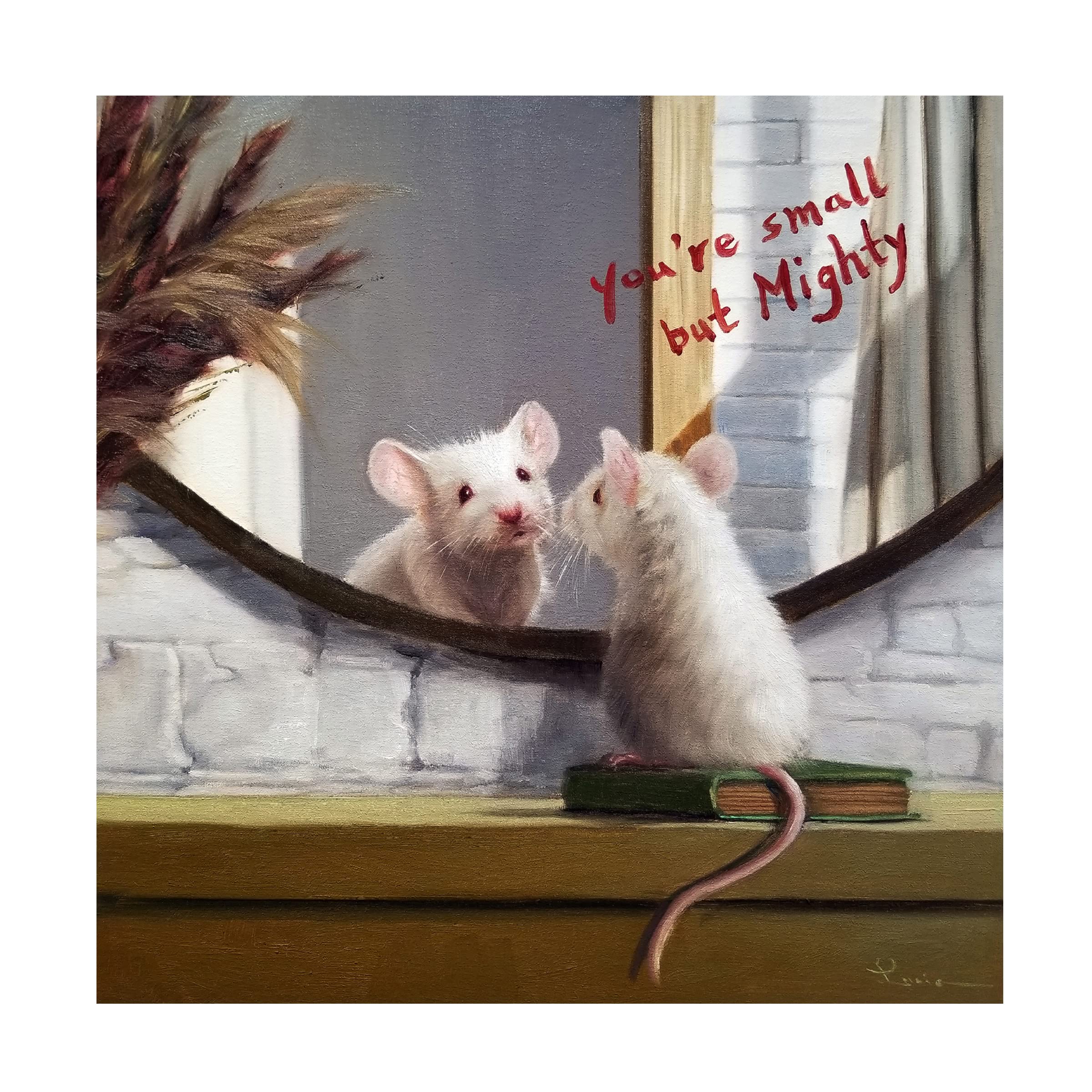 Lucia Heffernan's 'Mighty Mouse' Canvas Art Print - Whimsical Animal Wall Decor for Living Room, Bedroom & Office - Trademark Fine Art Collection