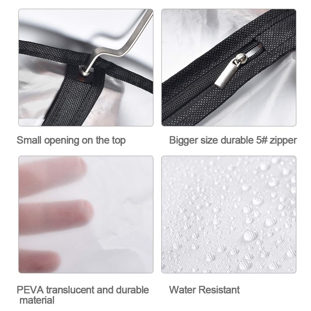 6-Pack Black Breathable Hanging Garment Bags with Clear Full Zipper - 24
