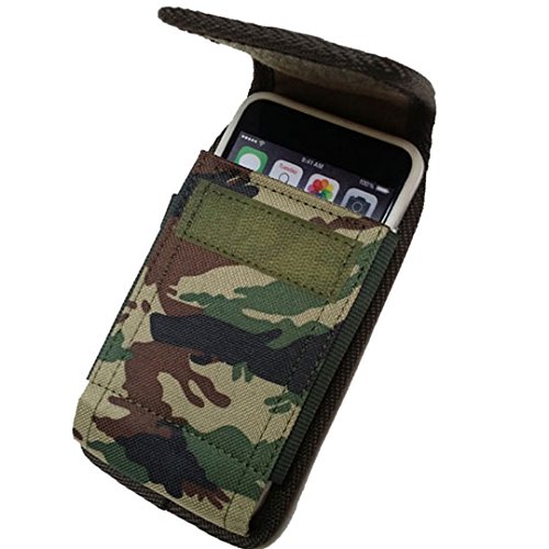 AISCELL Belt Holster Metal Clip Case - Rugged Camouflage Nylon Pouch for iPhone 16 Pro Max/Plus, 15 Pro Max/Plus, 14 Pro Max/Plus, 13 Pro Max, 12 Pro Max - Compatible with Bulky Protective Cases | Perfect for Outdoor Activities, Hiking, Construction Work & Tactical Use