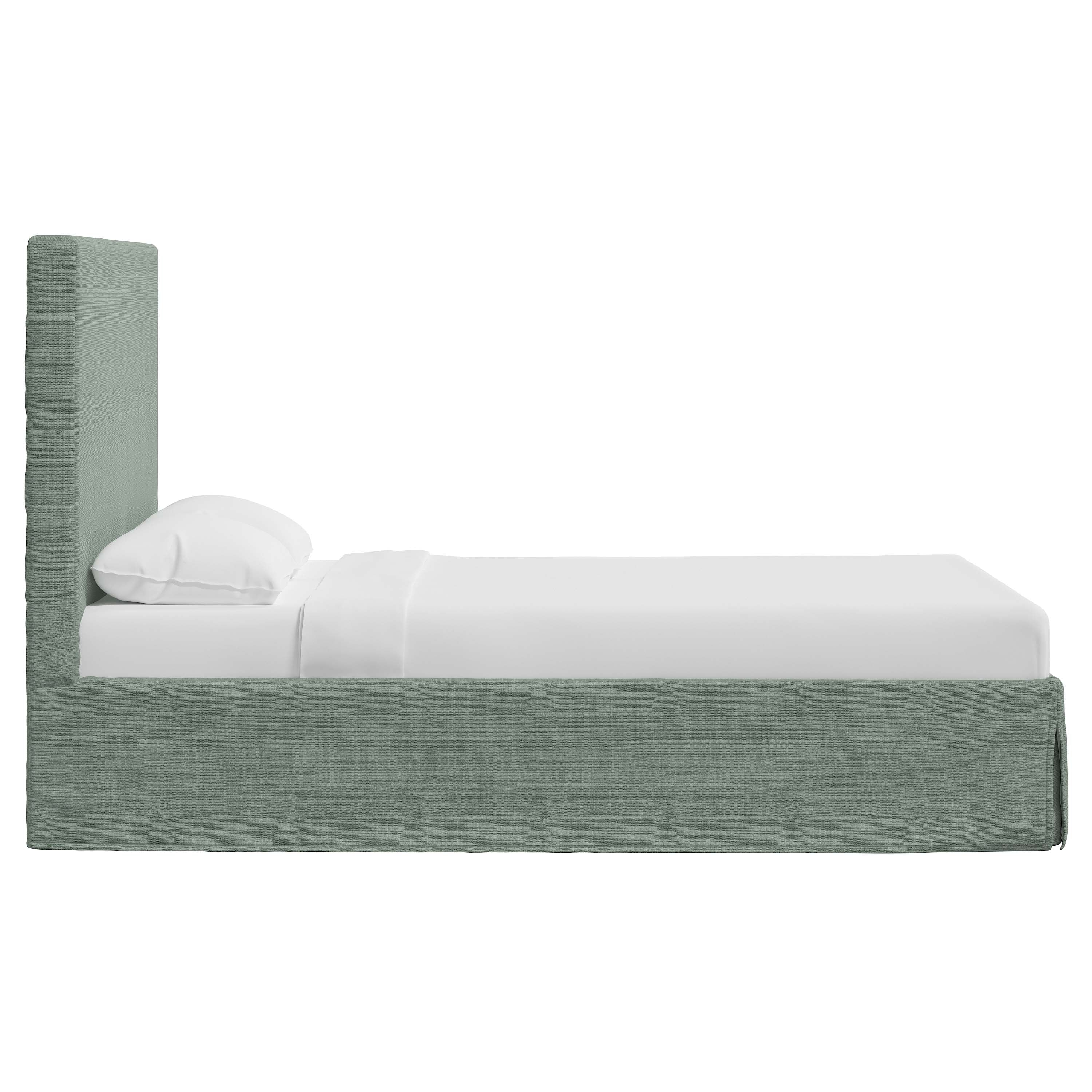 Violet Slipcovered Bed - Soft Washable Fabric Upholstered Queen Size Bed Frame with Headboard - Perfect for Modern Bedrooms, Guest Rooms & Cozy Home Decor