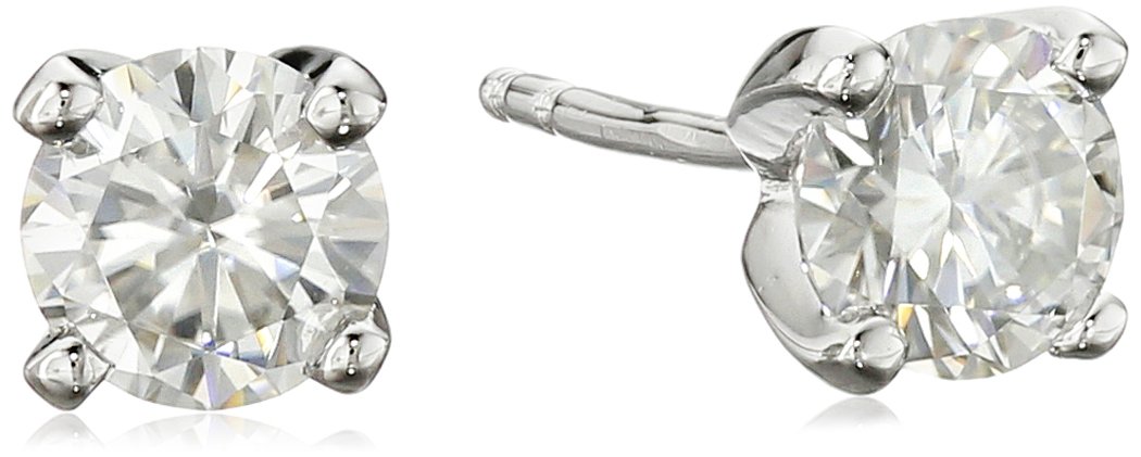 18K Gold Plated 925 Sterling Silver Moissanite Halo Stud & Drop Earrings for Women | Classic Elegant Jewelry Gift for Wedding, Anniversary & Special Occasions
