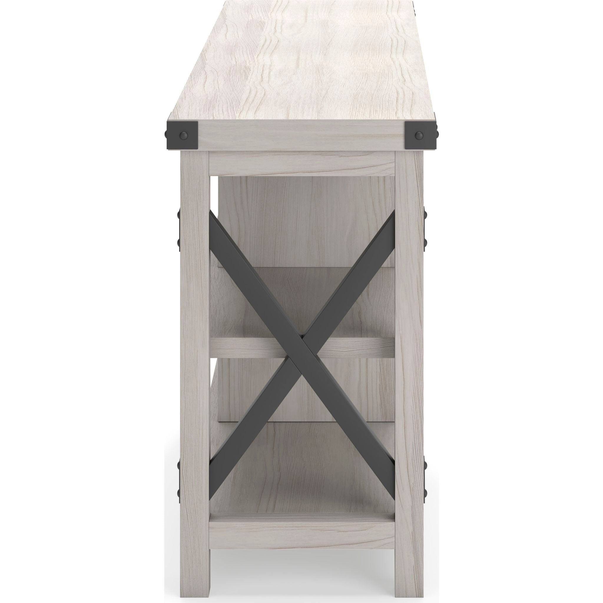 Bayflynn Modern TV Stand for Living Room - White & Black Entertainment Center with Storage Shelves | Perfect for Flat Screen TVs, Gaming Consoles & Media Storage
