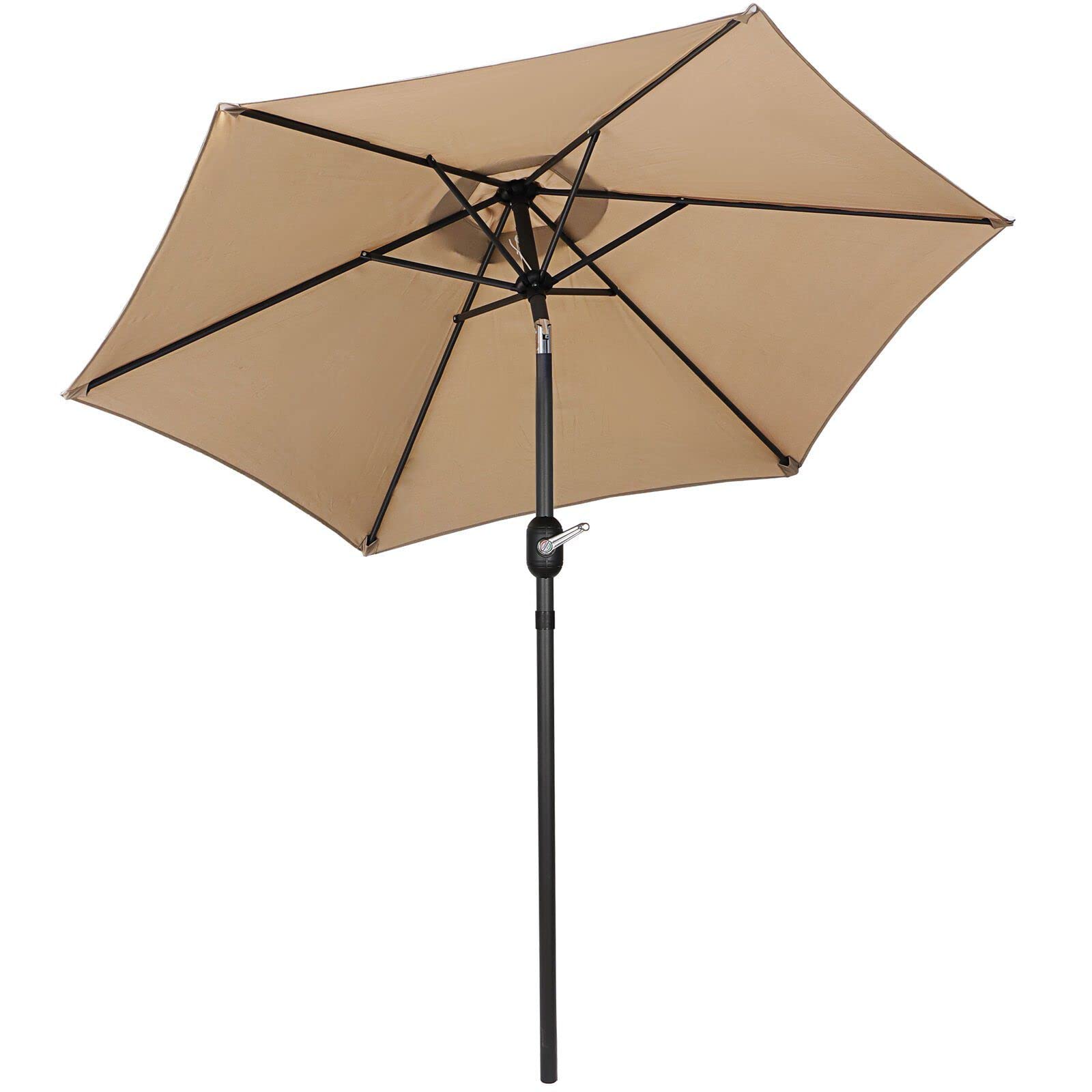 Windproof Patio Umbrella - Navy Blue Outdoor Sun Shade Umbrella for Backyard, Garden, Deck & Picnic - Portable & Durable for Patio, Poolside & Beach Use