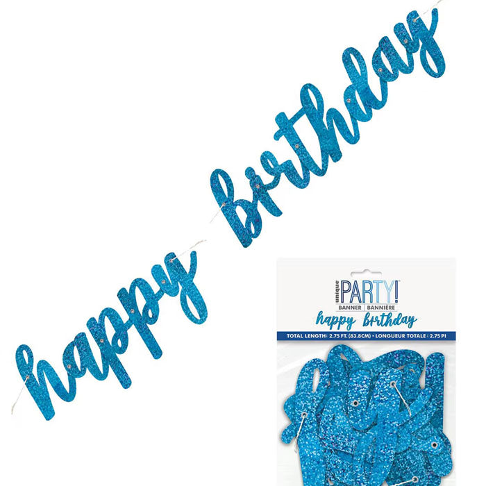 Happy Birthday Holographic Jointed Banned - Unique 3D Greeting Card for Birthday Parties & Special Occasions