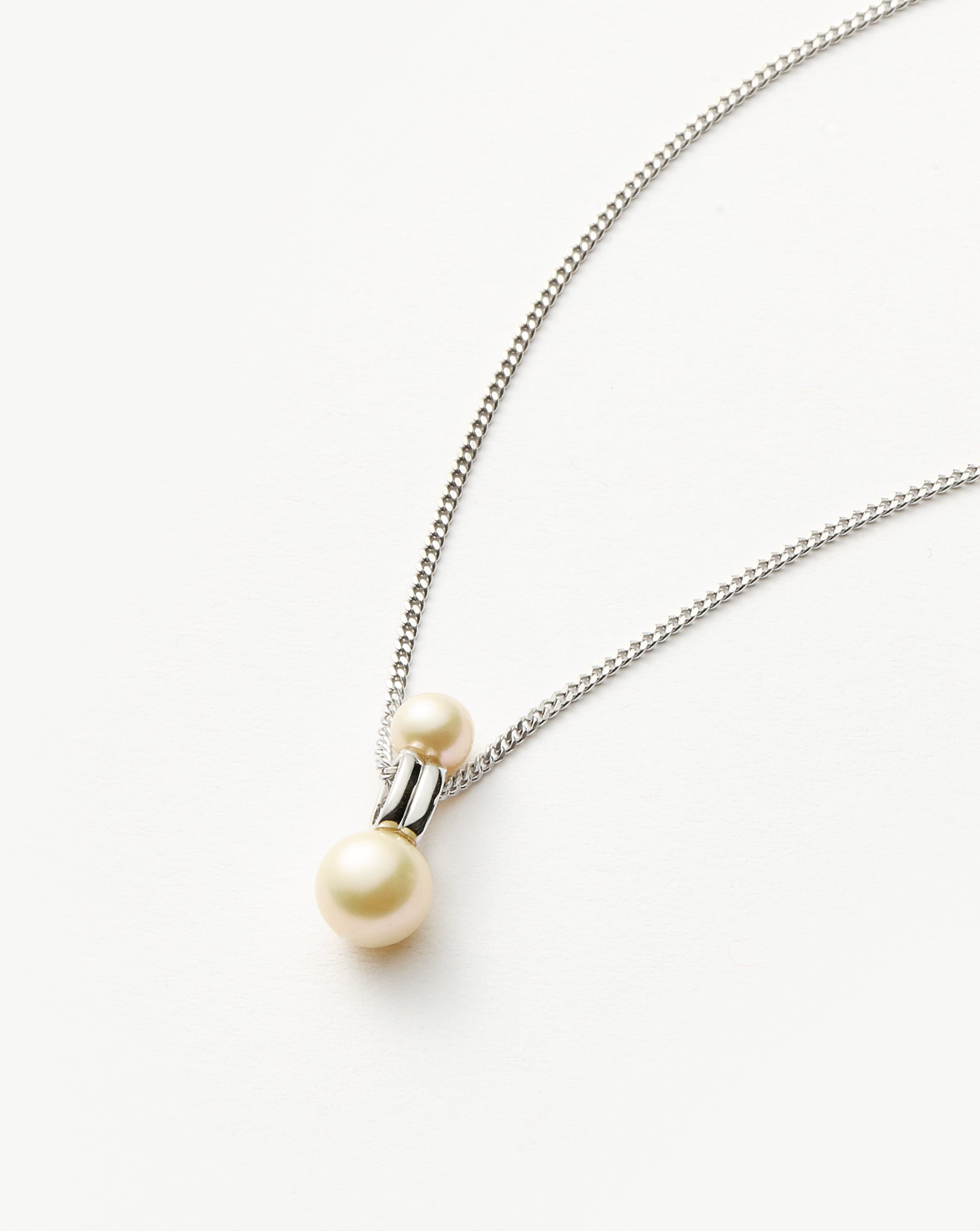 Pearl Ridge Pendant Chain Necklace - Sterling Silver with Genuine Pearl | Elegant Jewelry for Women, Perfect Gift for Birthday, Anniversary & Special Occasions
