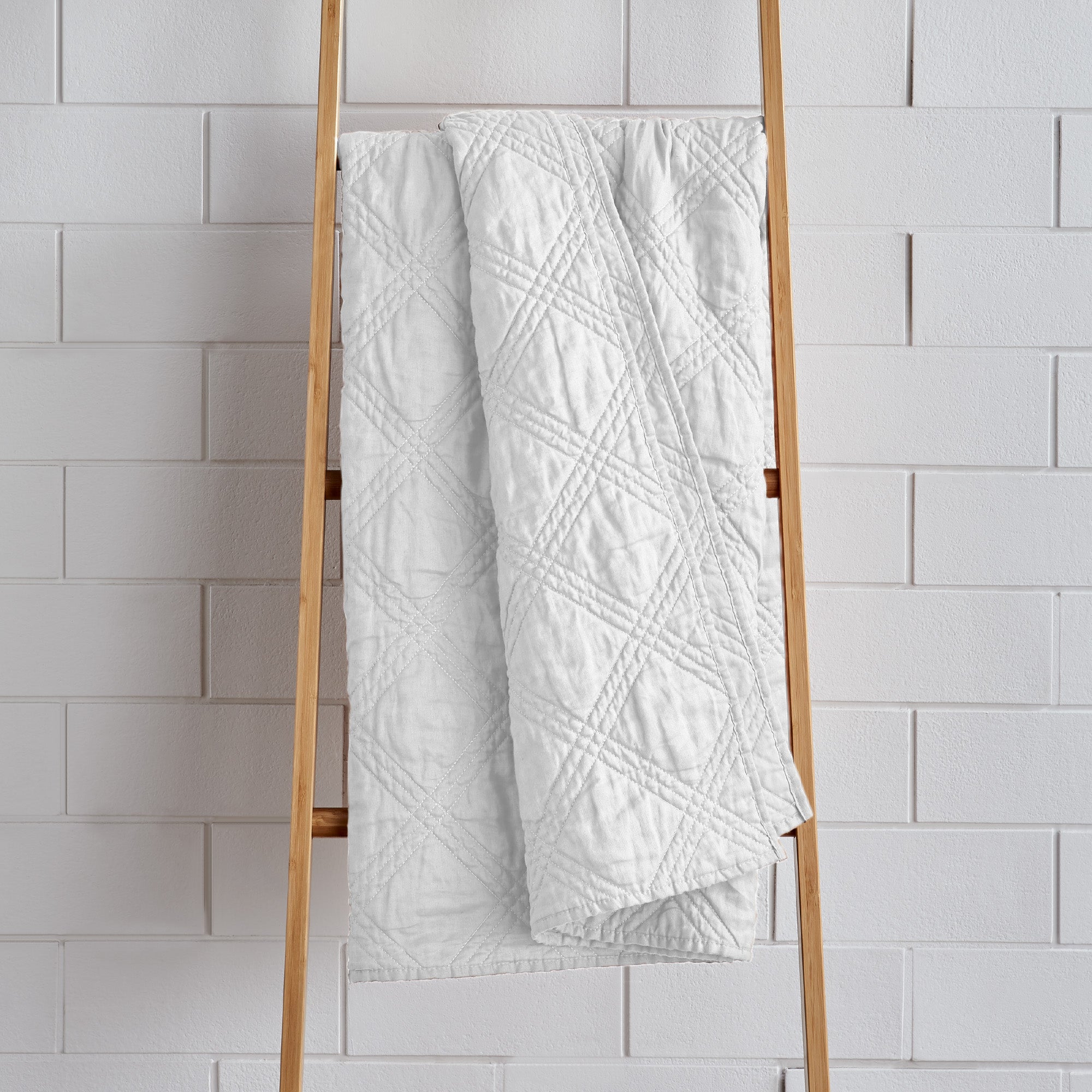 Soft Washed Linen Quilted Throw Blanket - Lightweight & Breathable for All Seasons - Perfect for Sofa, Bed, or Outdoor Picnics