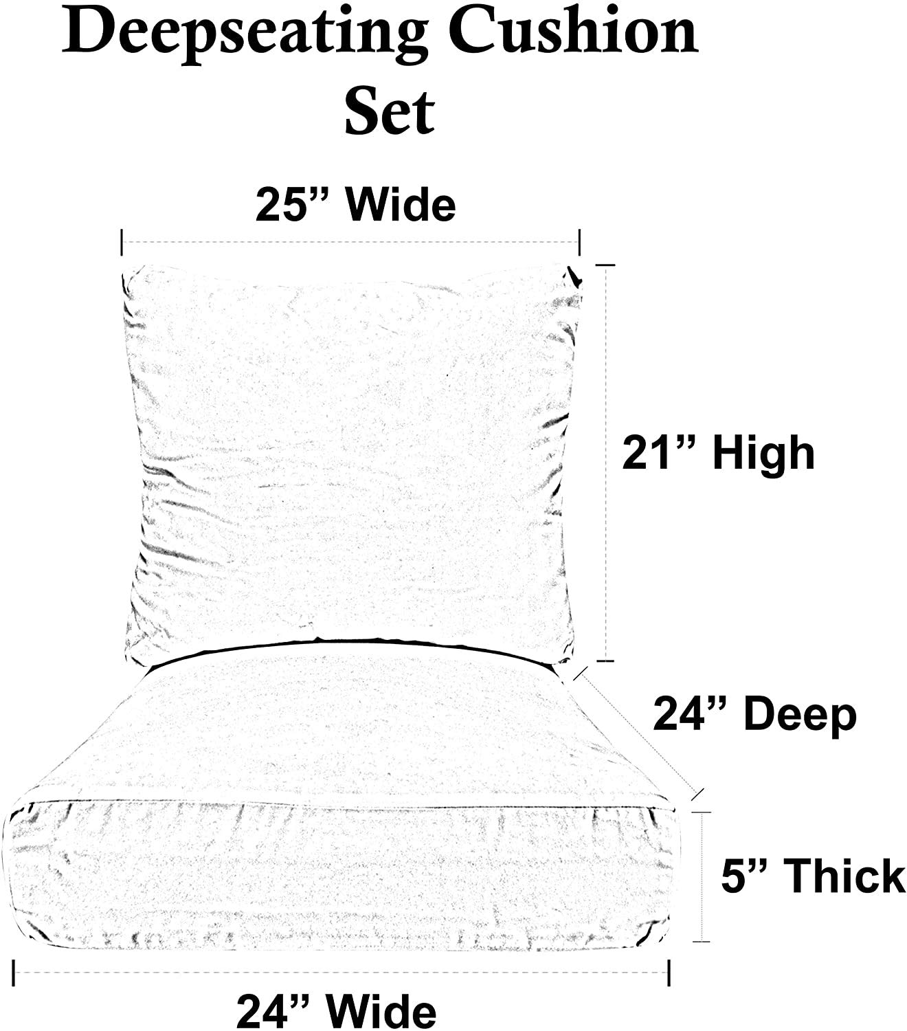 RSH DECOR Deep Seat Cushion Set 24x24