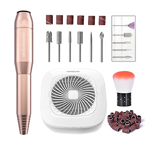 MelodySusie Professional 11-in-1 Electric Nail Drill Kit with Dust Collector & Reusable Filter - Portable Nail File Machine for Acrylic, Gel Nails, Manicure & Pedicure - Perfect for Home Salon & Nail Professionals