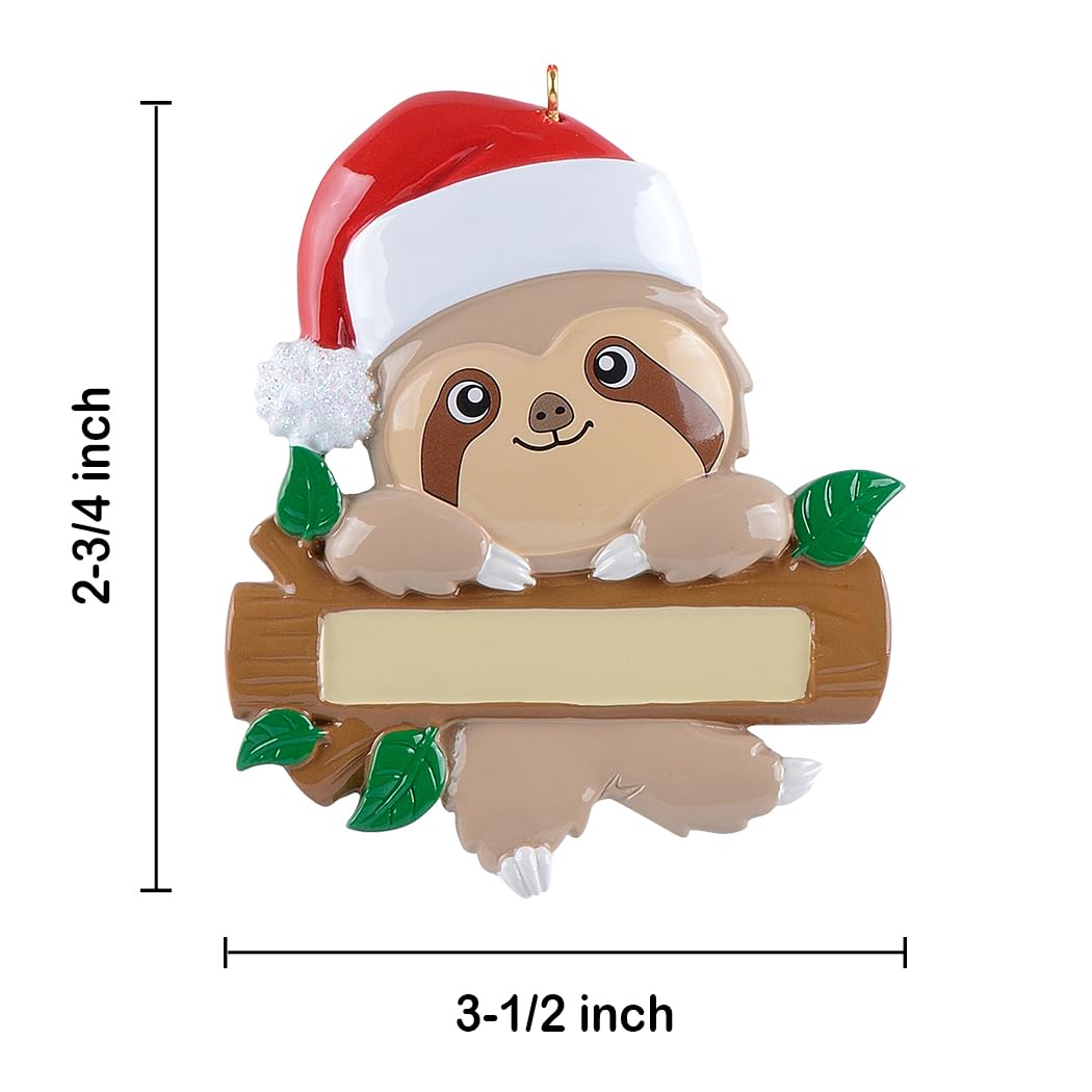 2025 Personalized Sloth Christmas Ornament - Custom Animal Xmas Decor for Tree - Unique Gift for Sloth Lovers & Animal Enthusiasts - Free Engraving - Perfect for Holiday Decorations & Gift Exchanges