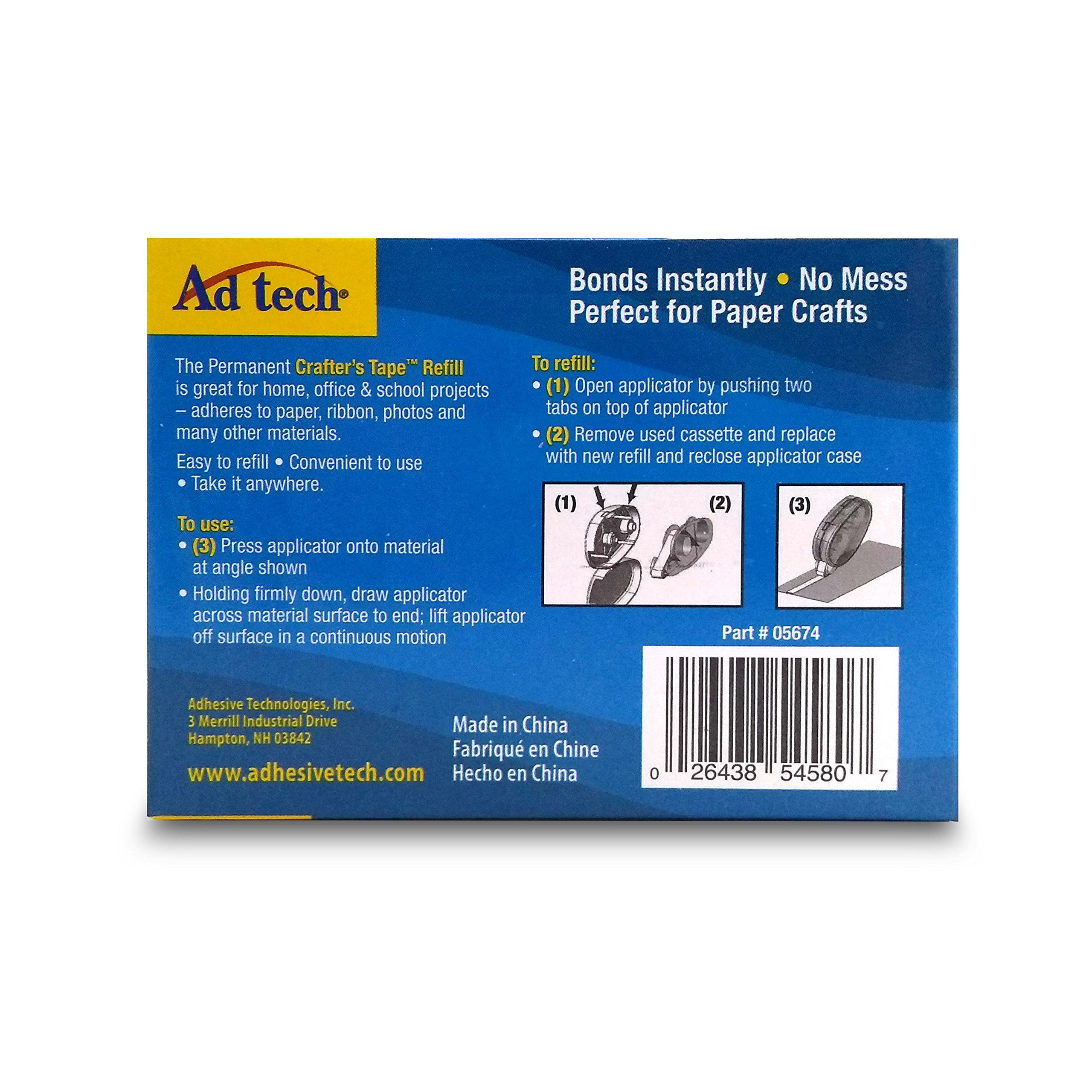 AdTech 05674 Permanent Crafter's Tape Refills - 12 Pack for Scrapbooking, Card Making & DIY Projects - Strong Adhesive Craft Tape for Paper, Photos & Decorations