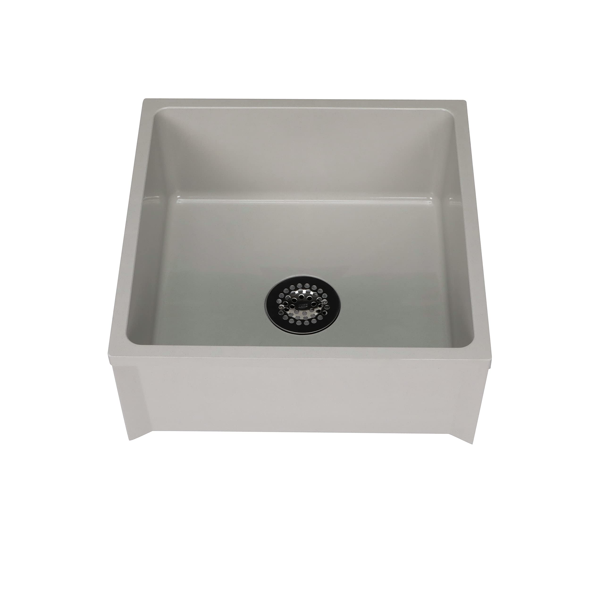 Zurn Z1996-24 24x24 Inch Commercial Mop Basin with PVC Drain Assembly - Heavy-Duty Stainless Steel Utility Sink for Janitorial, Restaurant & Industrial Cleaning