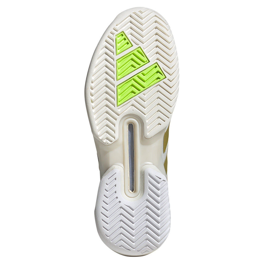 Men's Adidas Adizero Ubersonic 5 Tennis Shoes - Lightweight Performance Sneakers for Men in White & Gold Metallic - Perfect for Competitive Tennis & Court Sports