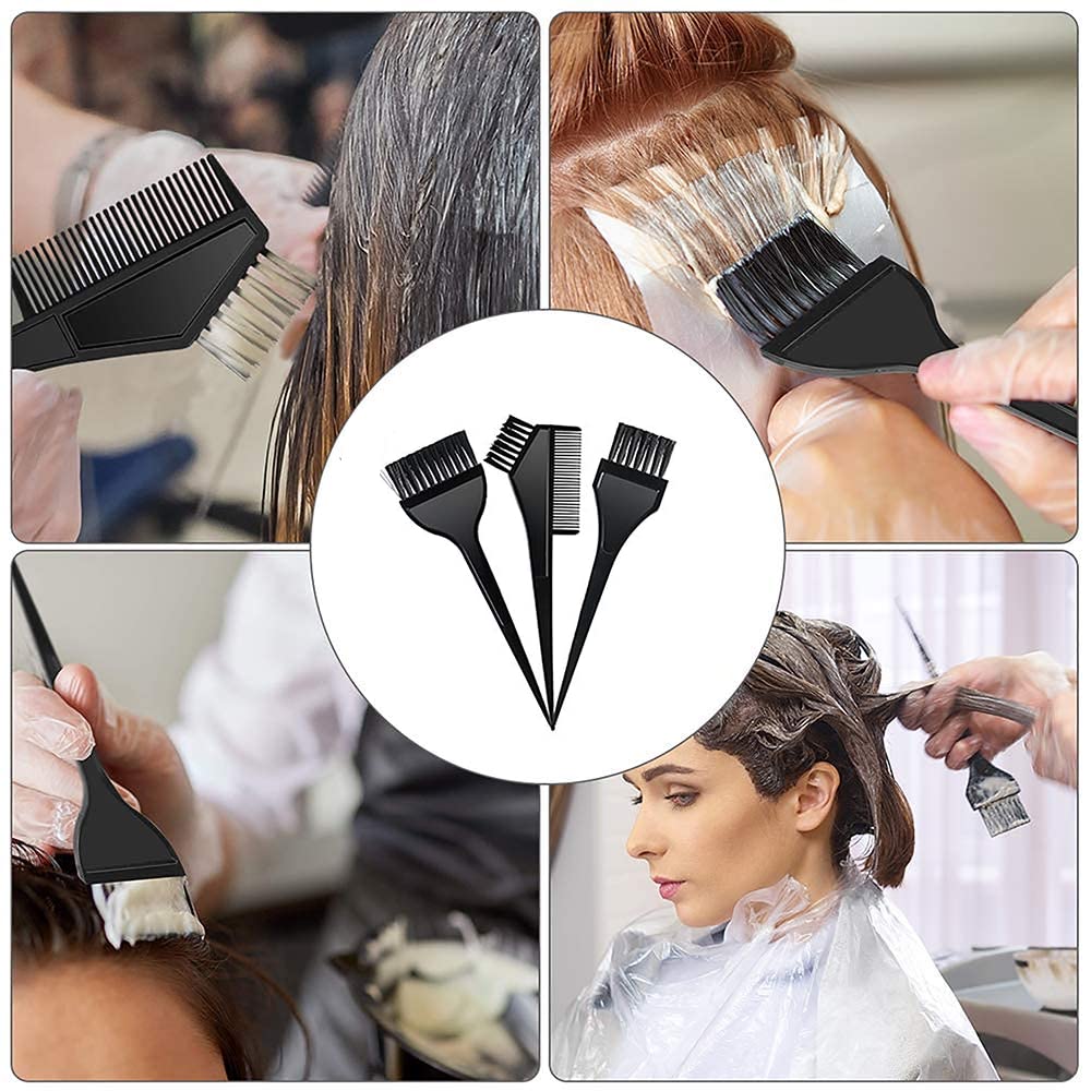 Ghelonadi Professional Hair Dye Kit - Double Sided Coloring Comb, Bleach Mixing Bowl & 3 Brushes with Apron - DIY Salon Highlighting & Hair Coloring Tools Set for Home Use (Perfect for Balayage, Highlights & Root Touch-Ups)