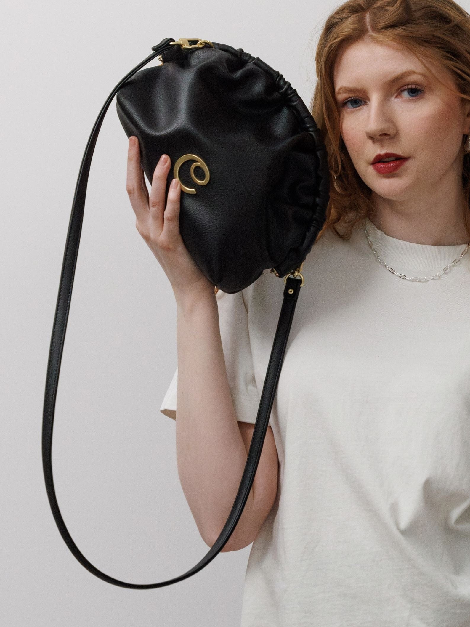 Norma Vegan Grape Leather Large Clutch Bag for Women | Black | Eco-Friendly Faux Leather Purse | Perfect for Evening Parties, Weddings & Date Nights