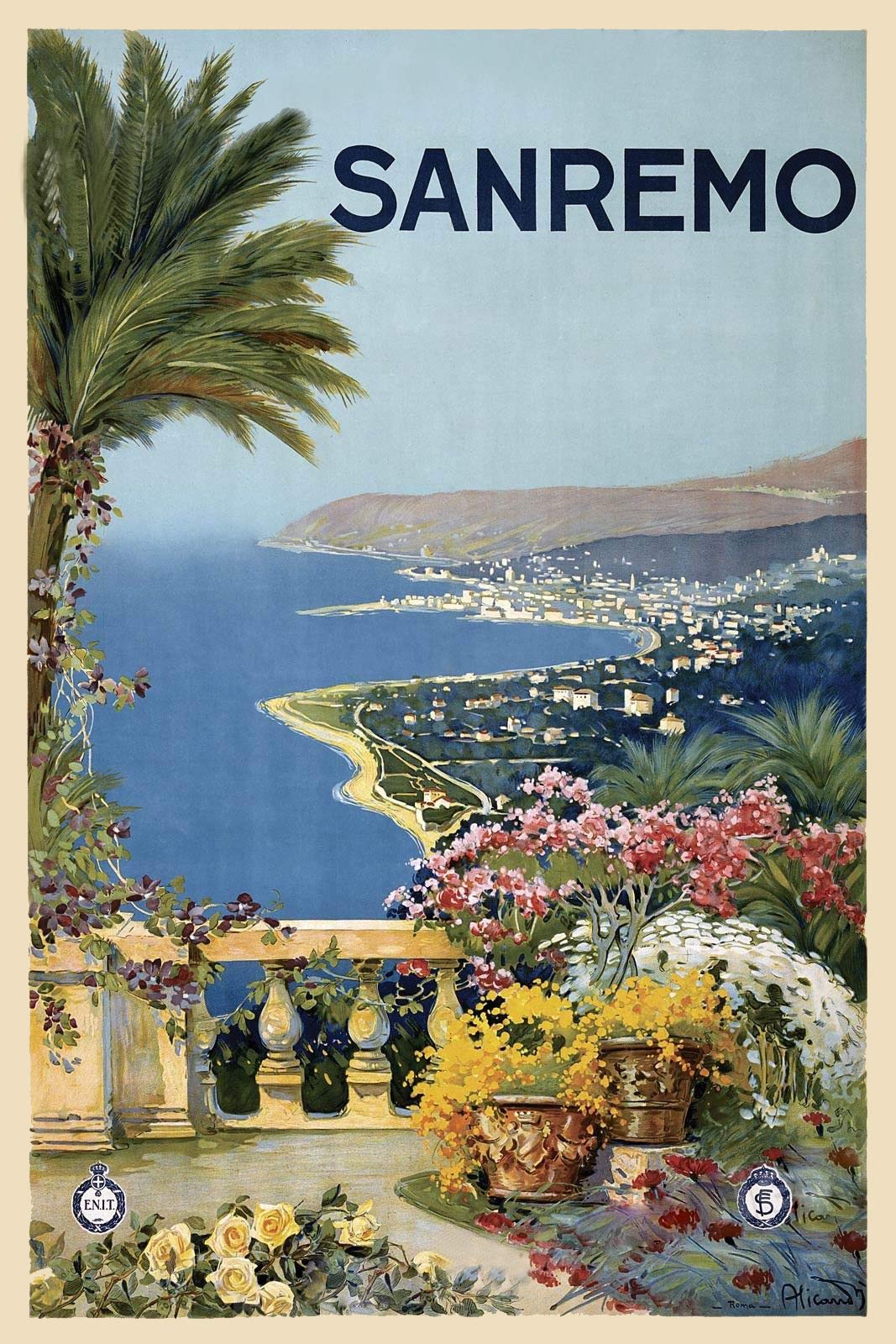 1920 San Remo Italy Vintage Travel Magnet - 5
