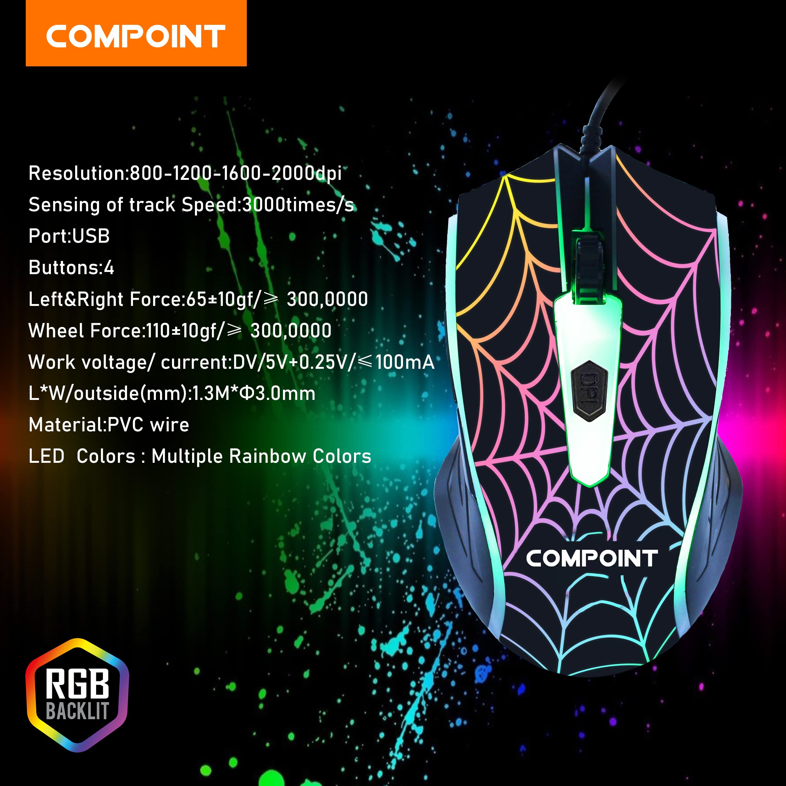 Compoint 4-in-1 Gaming Bundle with Q-LED Backlit Keyboard, Noise-Canceling Headset & Large Mouse Pad - Compatible with Xbox, PS5, PC | RGB Lighting, Ergonomic Design for Pro Gamers | Perfect for Esports, Streaming & Home Gaming Setup