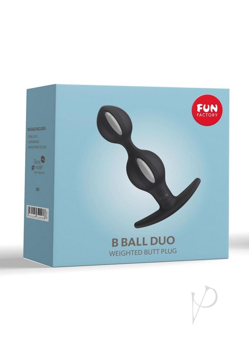 Premium B Ball Duo Silicone Weighted Butt Plug - Black/Grey - Comfortable Anal Training for Couples & Beginners - Perfect for Sensual Play & Intimacy Enhancement