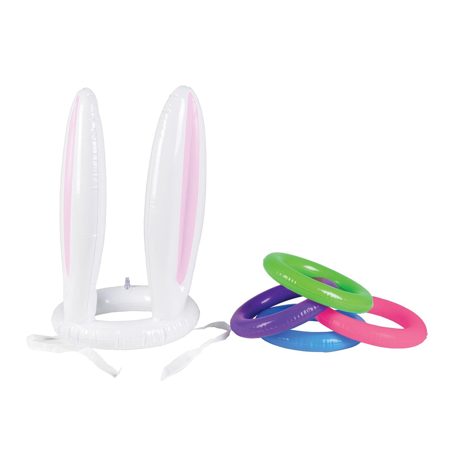 12 Pack Beistle Easter Inflatable Bunny Ears Ring Toss Game Set - Fun Outdoor Party Games for Kids & Adults - Perfect for Easter Celebrations, Backyard Parties & Spring Festivals