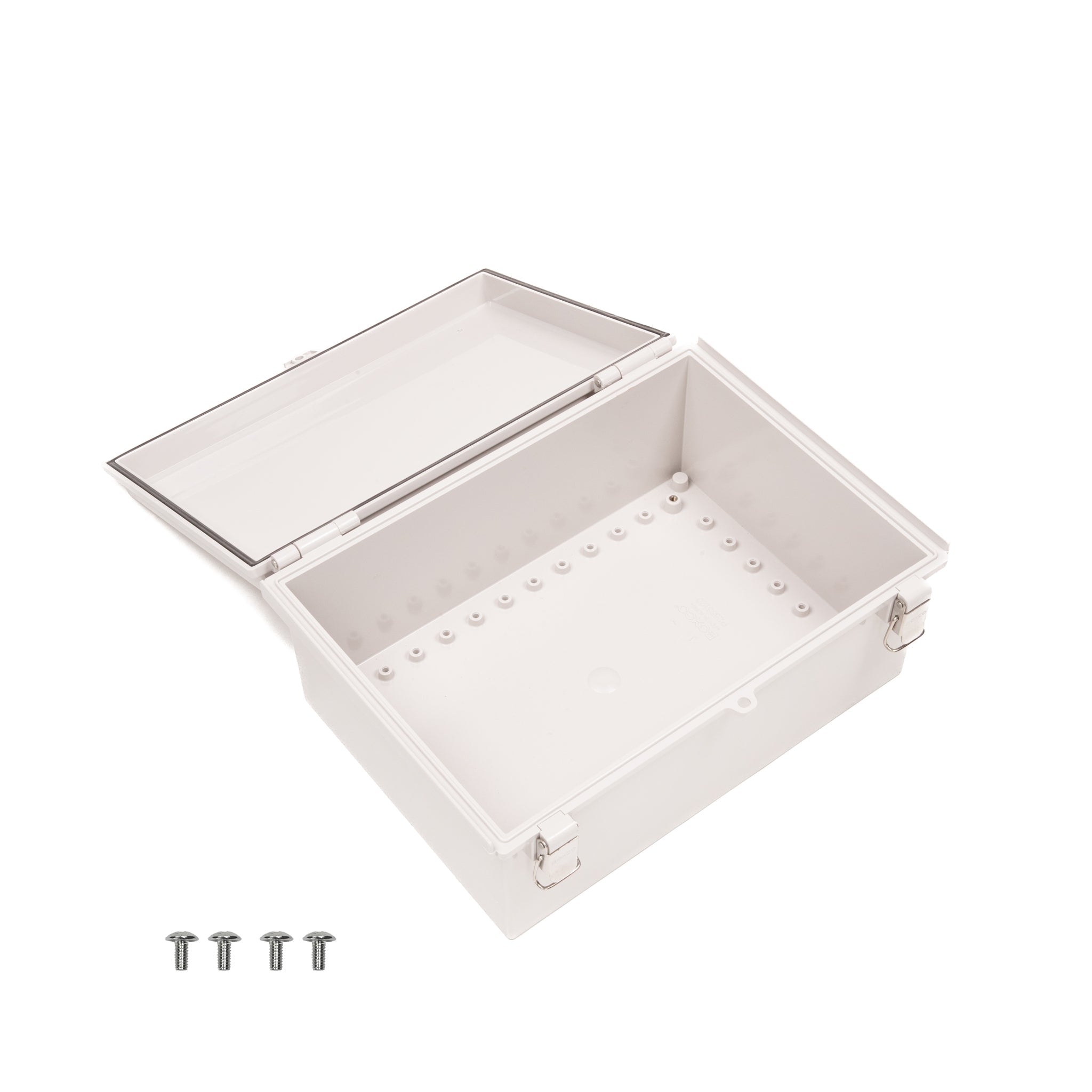 Boxco P Series Waterproof Plastic Enclosure - 9.84 x 13.78 x 7.09 Inches (250 x 350 x 180mm) - IP67 & IK08 Rated ABS Grey Case with Molded Hinge & Latch - Ideal for Outdoor Electronics, Industrial Equipment & Electrical Component Protection
