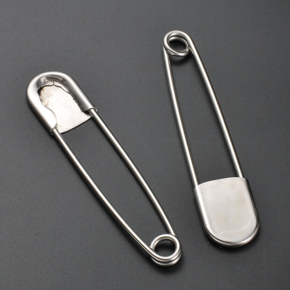 6-Piece Heavy Duty Stainless Steel Safety Pins - Extra Large Bulk Power Pins for Blankets, Skirts, Kilts, Sewing & Fashion Crafts - Perfect for DIY Projects, Home Decor, and Costume Making
