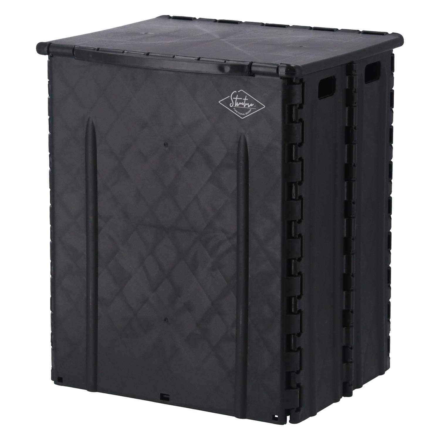Fuji Boeki 86105 Foldable Storage Box & Camping Trash Can - 12.6 Inch Portable Outdoor Chair with 176.4 lbs Capacity - Perfect for Camping, Picnics, Beach & Backyard Use - Durable Black Design (32cm/80kg)