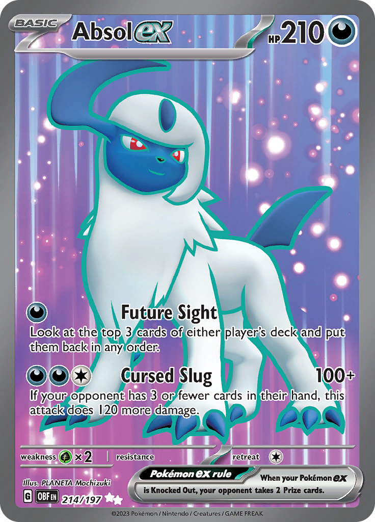 Absol ex (214/197) Pokemon TCG Card - Scarlet & Violet: Obsidian Flames | Rare Collectible for Trading Card Game Players & Pokemon Fans