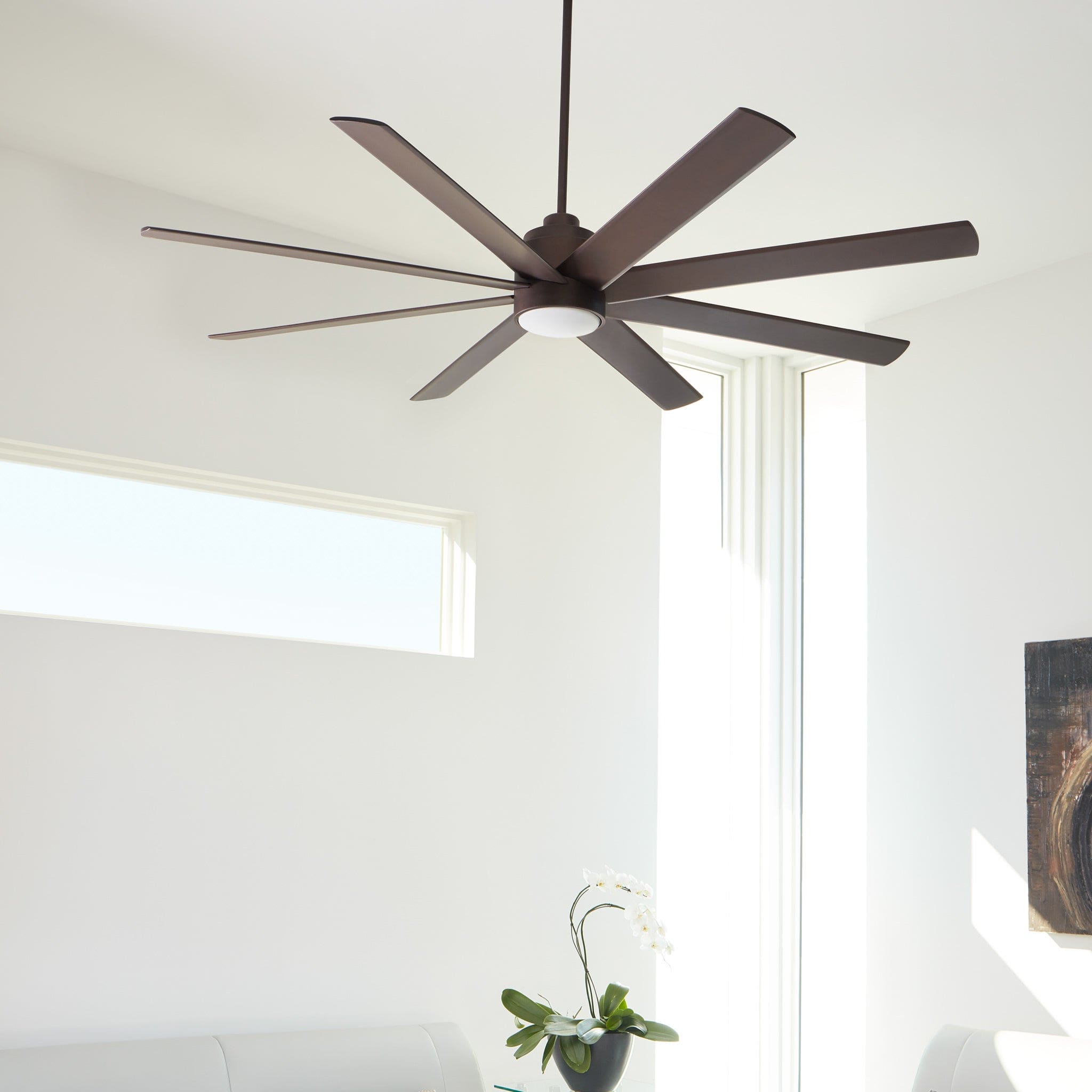 Oxygen COSMO 3 100 22 70-Inch Large Ceiling Fan with 6-Speed Reversible Motor, Damp Rated & Oiled Bronze Finish - Perfect for Living Room, Bedroom, or Outdoor Covered Patio