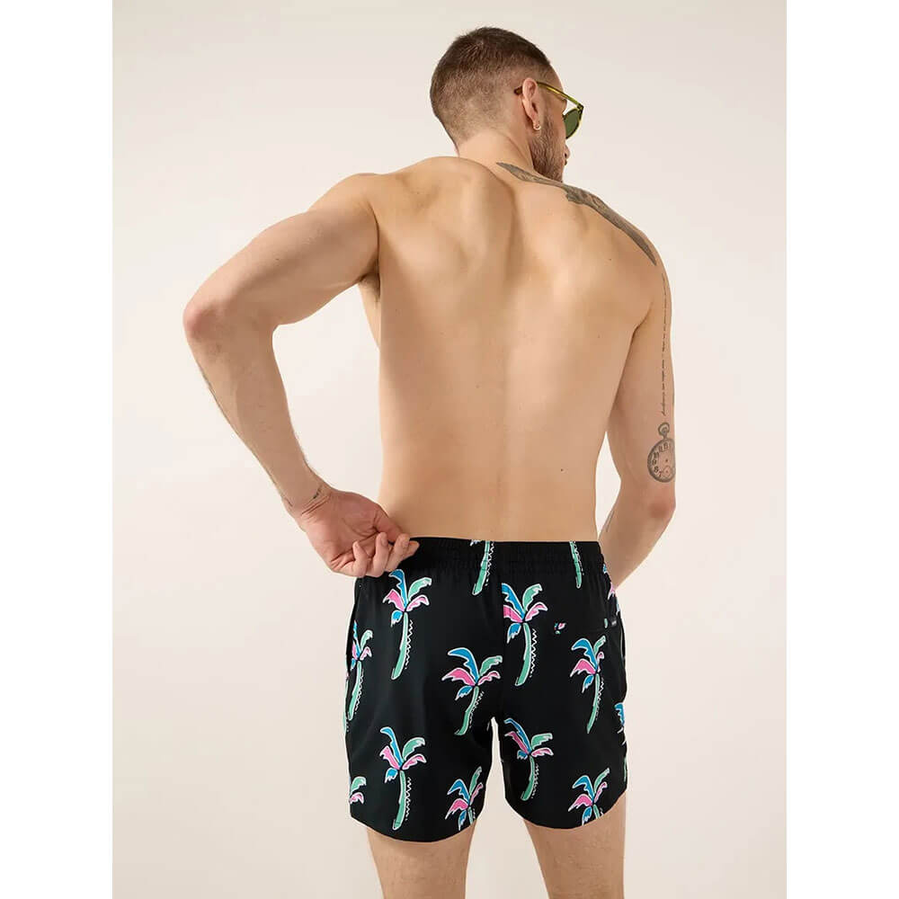 Chubbies 5.5 Inch Havana Nights Swim Trunks for Men - Black Plaid Pattern Beach Shorts | Perfect for Pool Party, Vacation & Summer Water Activities