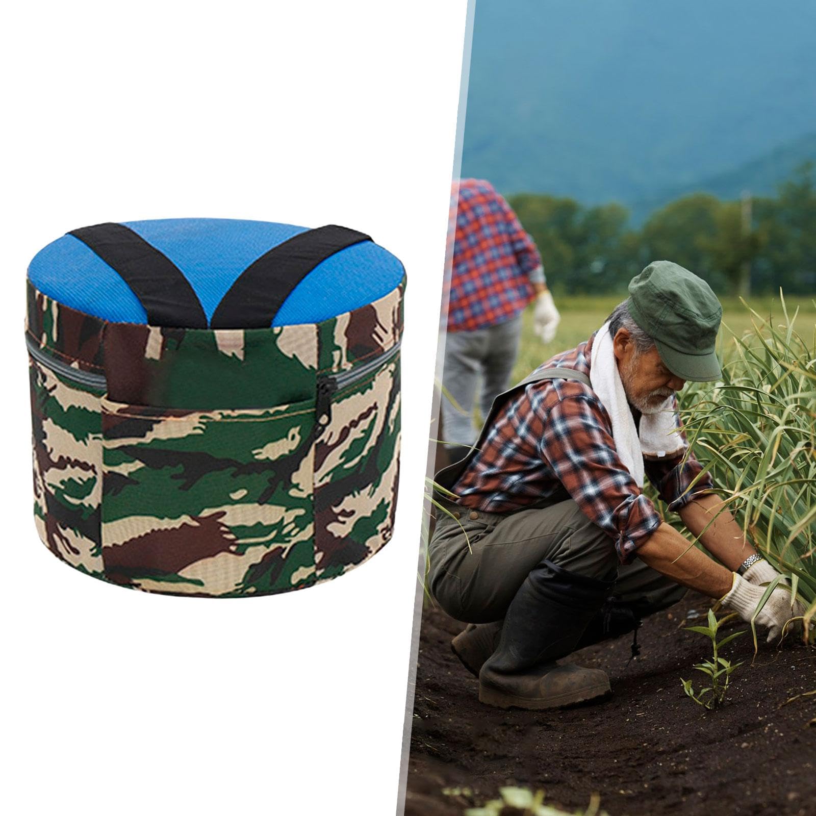 Portable Garden Stool for Outdoor Activities - Lightweight Fishing & Camping Chair with 25cm Foam Cushion - Perfect for Gardening, Farming, Planting & Hiking - Durable Workseat for Comfortable Use in Backyard, Farm or Trail