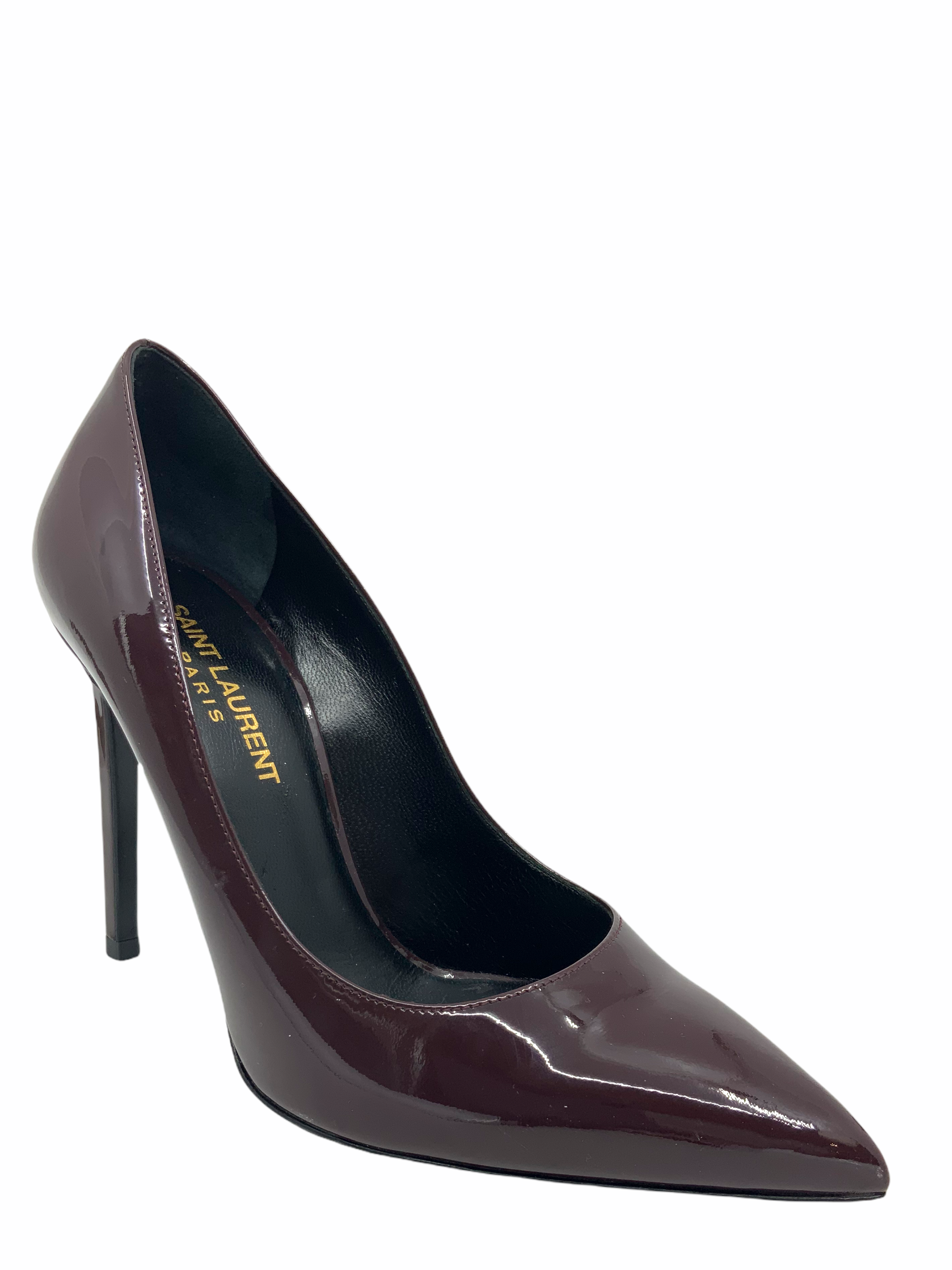 Saint Laurent Patent Leather Pointed Toe Pumps - Women's Size 7 (US) | Luxury High Heels for Evening Parties & Formal Events