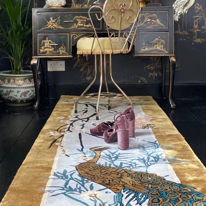 Chinese Garden of Virtue Hand Tufted Wool Rug - Traditional Oriental Floral Design - Pre Order Now for Home Decor, Living Room, Bedroom & Office