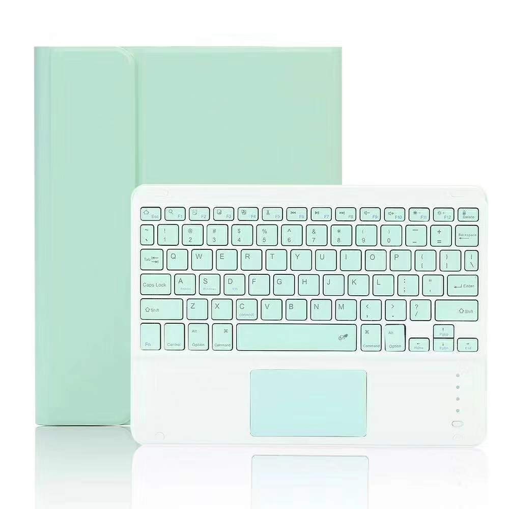 iPad Keyboard Case with Touchpad & Mouse - Compatible with iPad 2018 (6th Gen)/2017 (5th Gen)/Pro 9.7/Air 2 & 1 | Slim Folio Keyboard Cover with Trackpad, Pencil Holder & Laptop-Style Protection in Green - Perfect for Work, Study & Travel