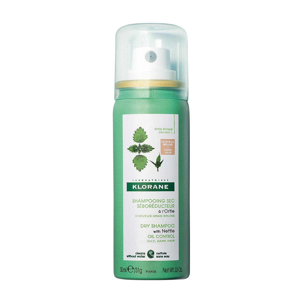 Nettle Infused Dry Shampoo for Dark Hair - Volumizing & Oil Control for Brunettes - Perfect for Travel, Gym & Busy Mornings