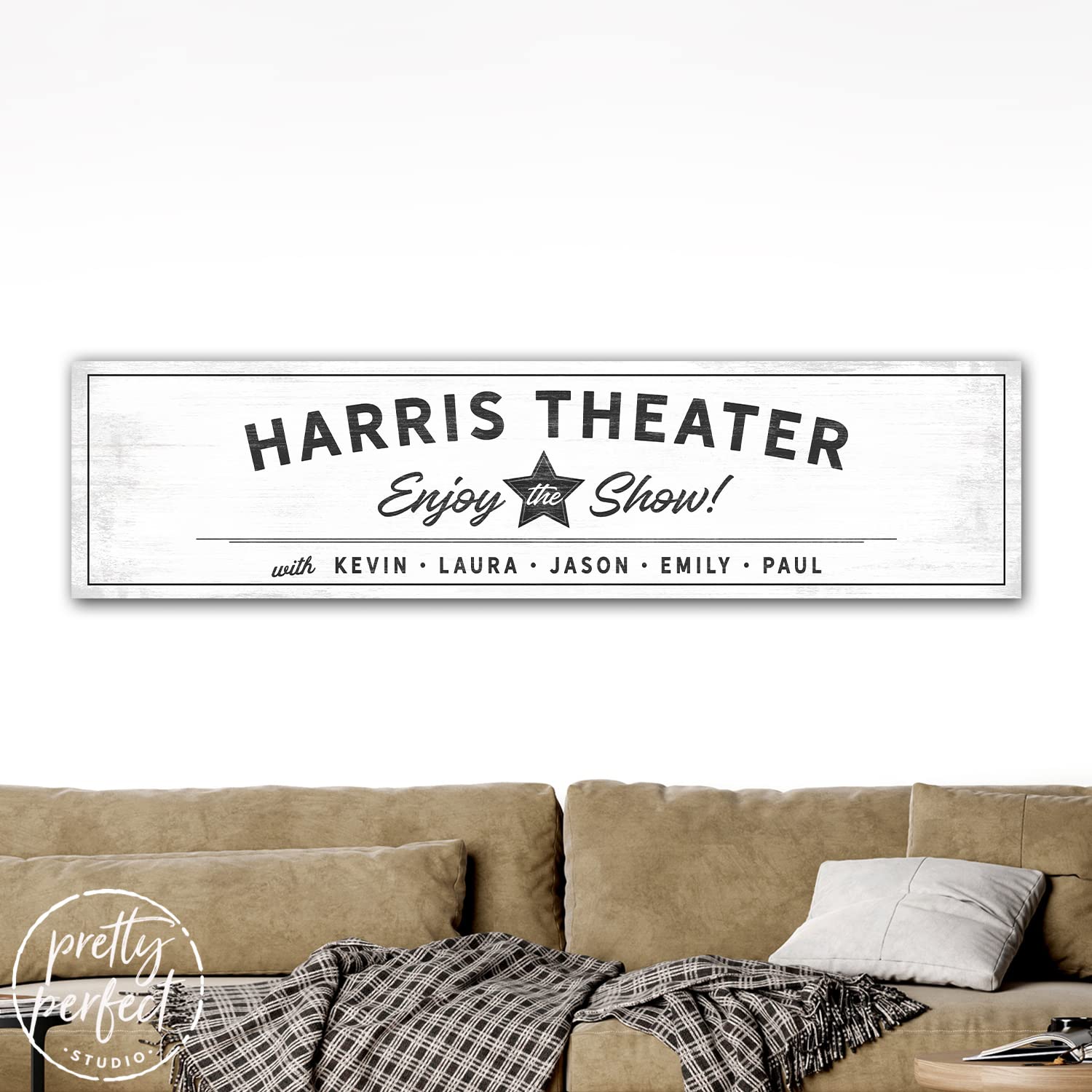Personalized Movie Theater Sign - Custom Big Framed Canvas Wall Art 12